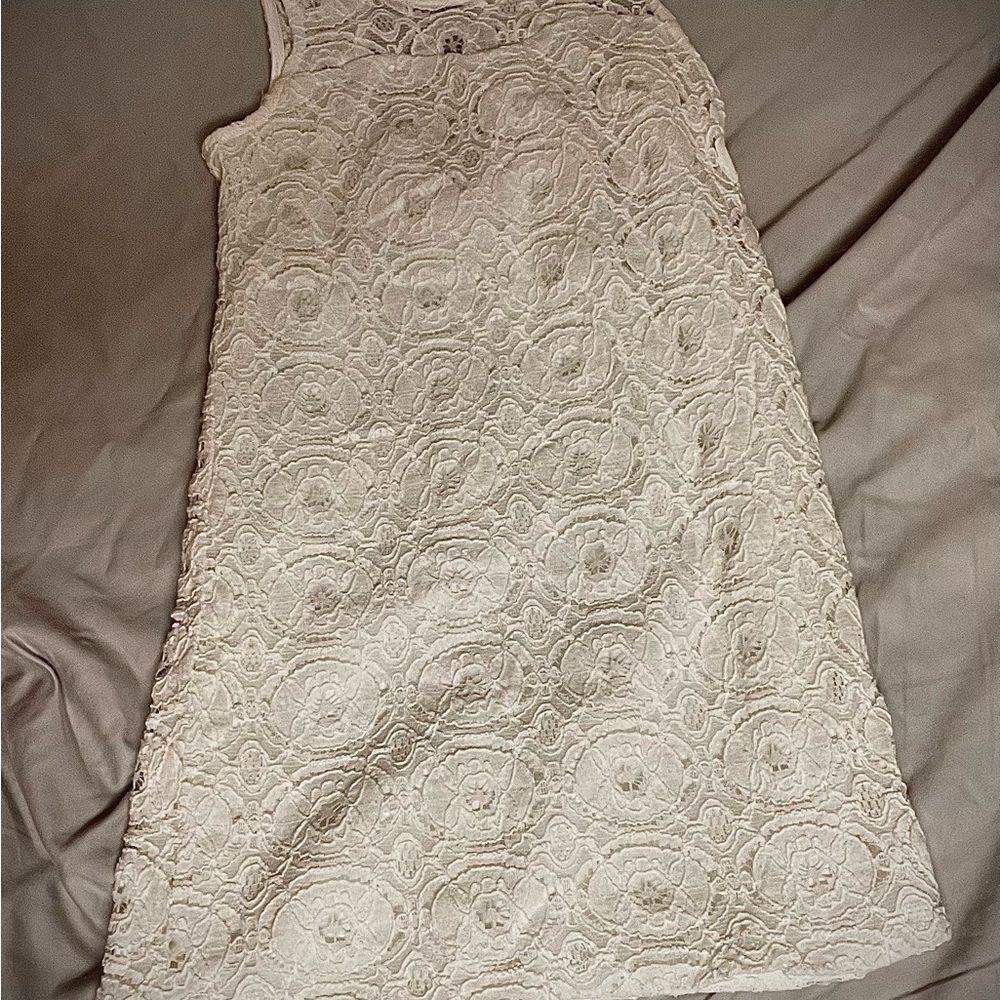 Juniors Charlotte Russe Lace Mini Dress - Cream